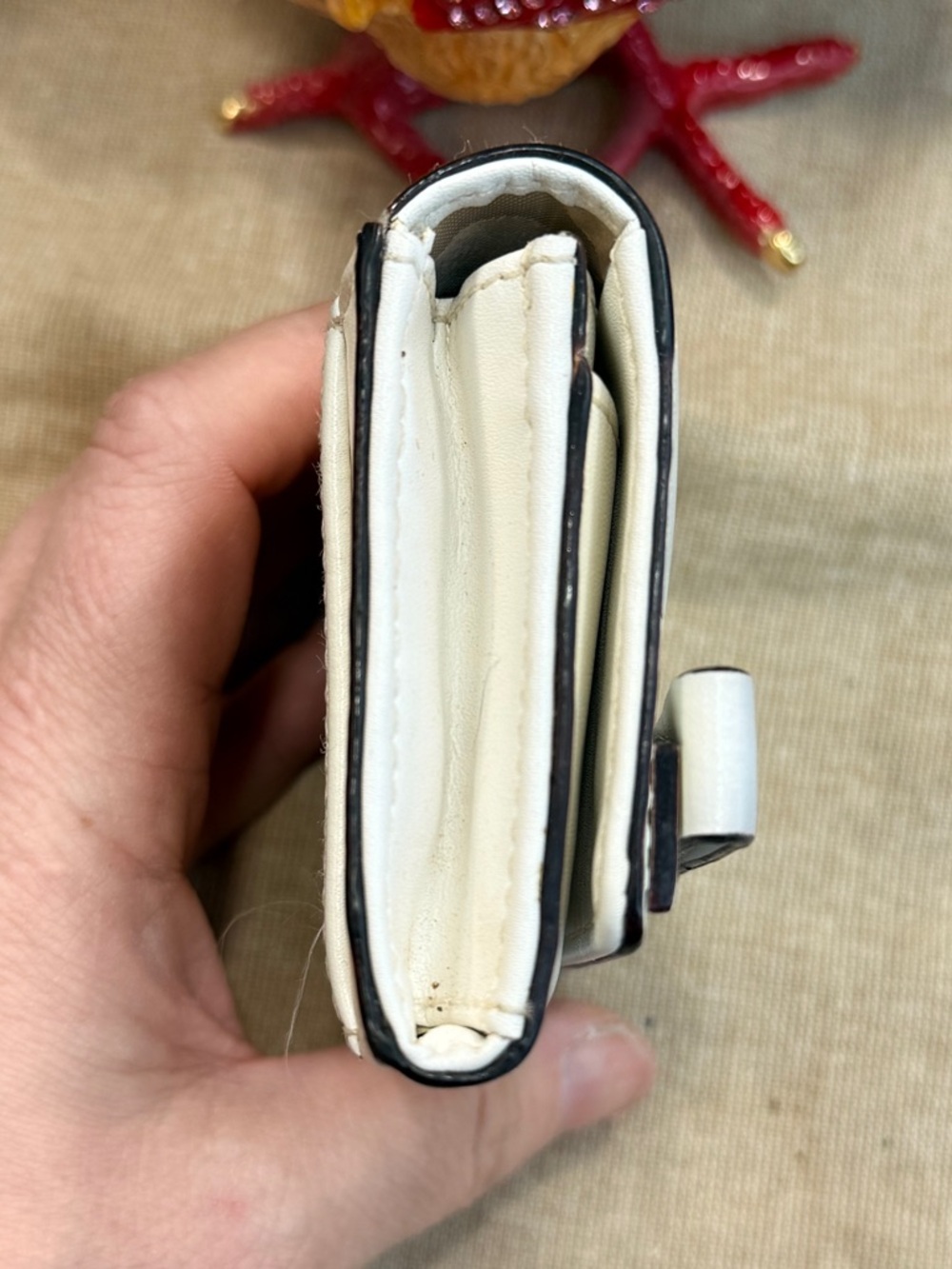 kate spade Cream Leather Small Bow-Accent Wallet - Picture 5 of 14